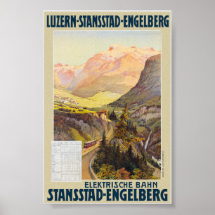 Poster vintage Stansstad-Engelberg 1910