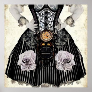 Poster Vintage Steampunk Corset Dress
