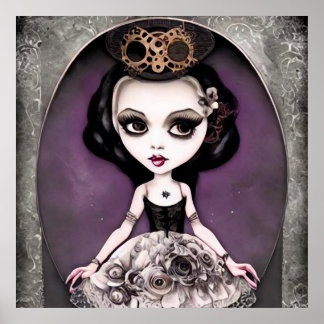 Poster Vintage Steampunk Princess Doll