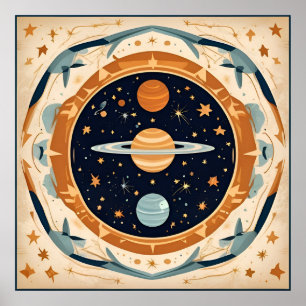 Poster Vintage Stellar Nursery, Espaço, Cosmos, Universo
