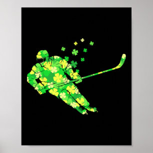Poster Vintage Stick Sain de Hockey com Dia de São Patríc
