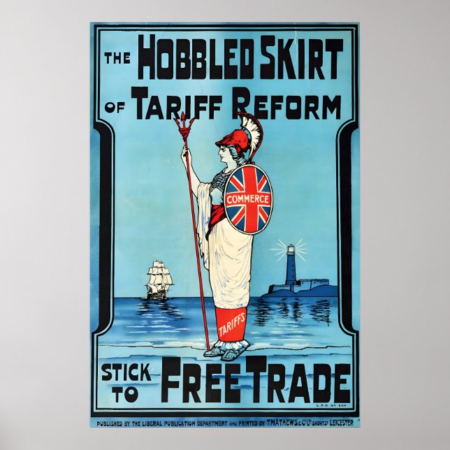 Poster Vintage Stick to Free Trade Liberals Election (Frente)