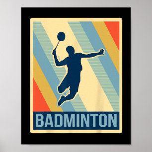 Poster Vintage Style Badminton T Shirt