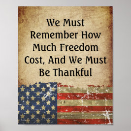 Poster Vintage Style Patriot American Flag Freedom Cote