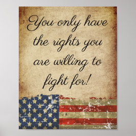 Poster Vintage Style Patriot American Flag Freedom Cote