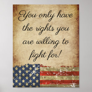 Poster Vintage Style Patriot American Flag Freedom Cote