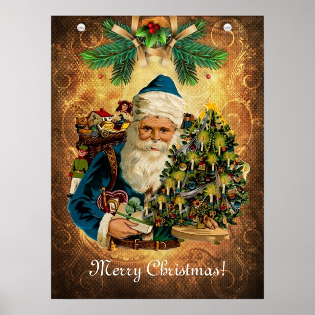 Poster Vintage Style Rua Nicholas (Papai Noel) Natal (Frente)