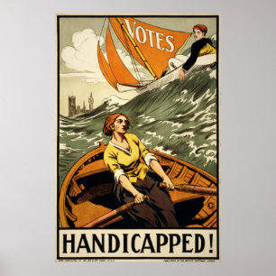 Pôster Vintage Suffrage Propaganda Deficientes