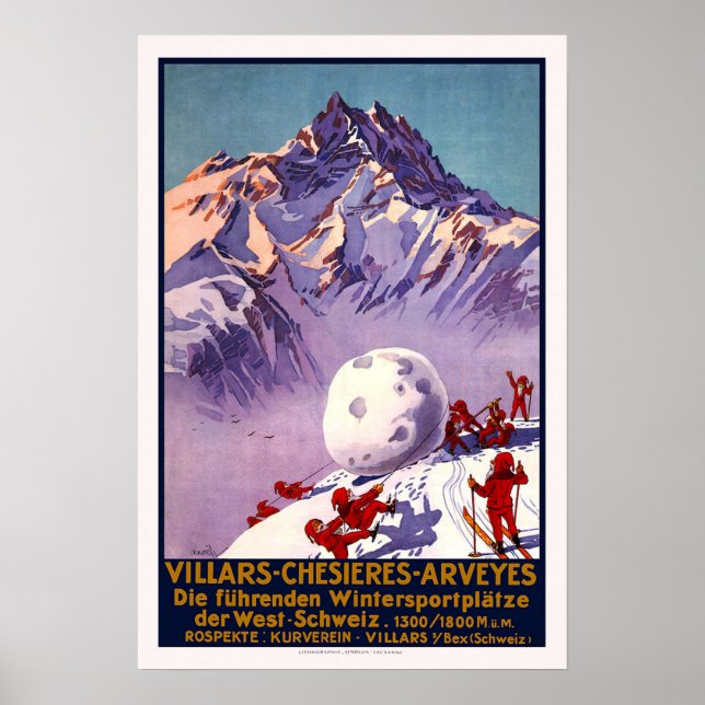 Poster Vintage Suiça (Frente)