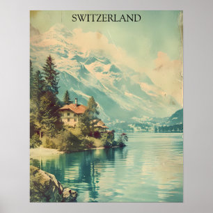 Poster Vintage Suiça dos Alpes Suíços