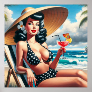 Poster Vintage Summer Pin Up