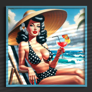 Poster Vintage Summer Pin Up
