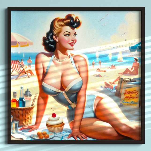 Poster Vintage Summer Pin-Up Girl (Criador carregado)