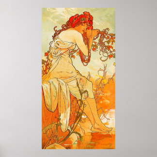 Poster Vintage Summer por Alphonse Mucha