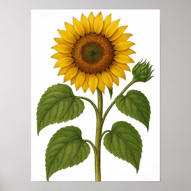 Poster Vintage Sunflower (Frente)