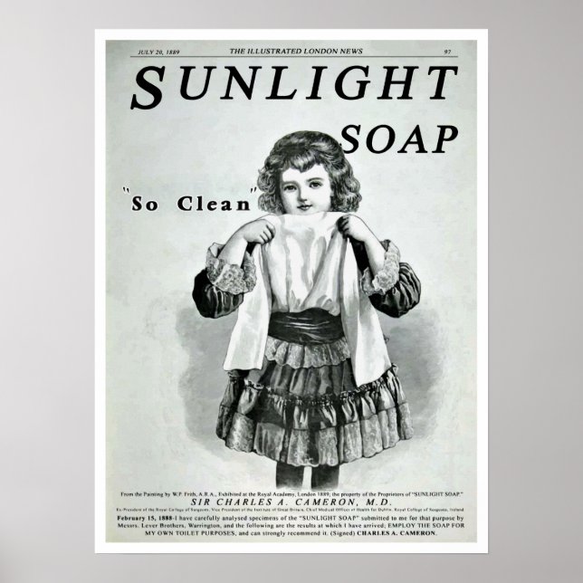 Poster Vintage Sunlight Soap Advertiment (Frente)