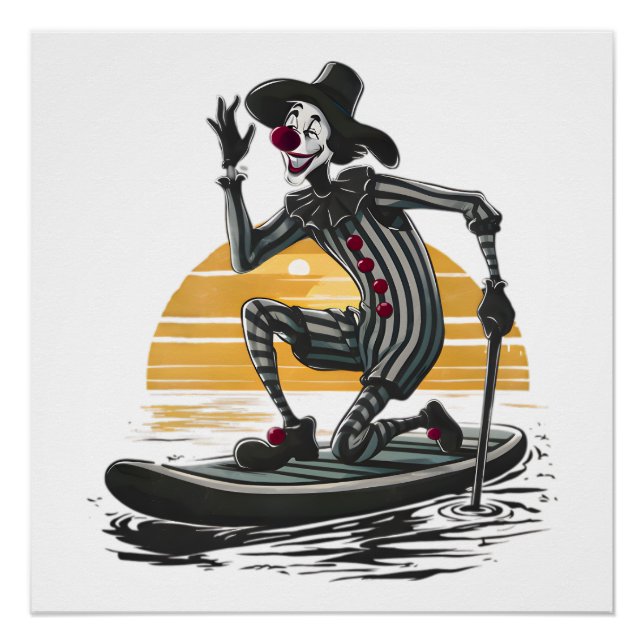 Pôster Vintage Sunset Clowe Paddleboard (Frente)