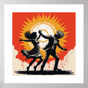 Poster Vintage Sunset Dance