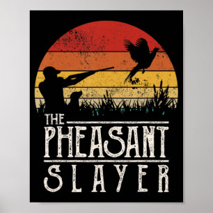 Poster Vintage Sunset Retro Style Pheasant Hunting Pheasa