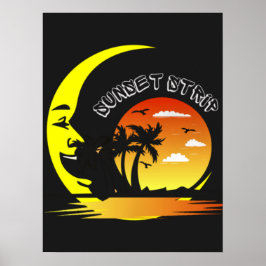 Poster Vintage Sunset Strip Moon
