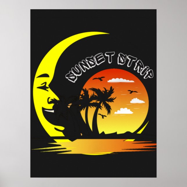 Poster Vintage Sunset Strip Moon (Frente)