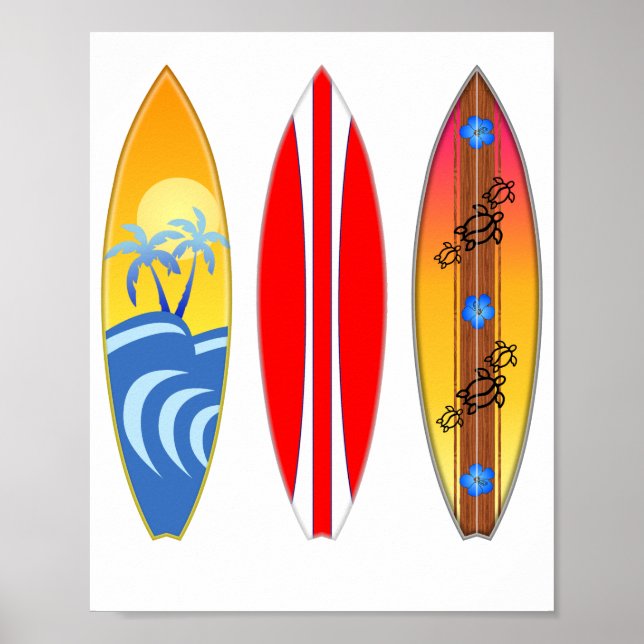 Poster Vintage Surfboards Surfing (Frente)