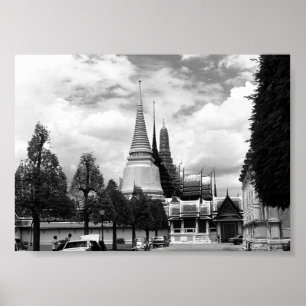 Poster Vintage Tailândia Chapel Bangkok Palácio Real