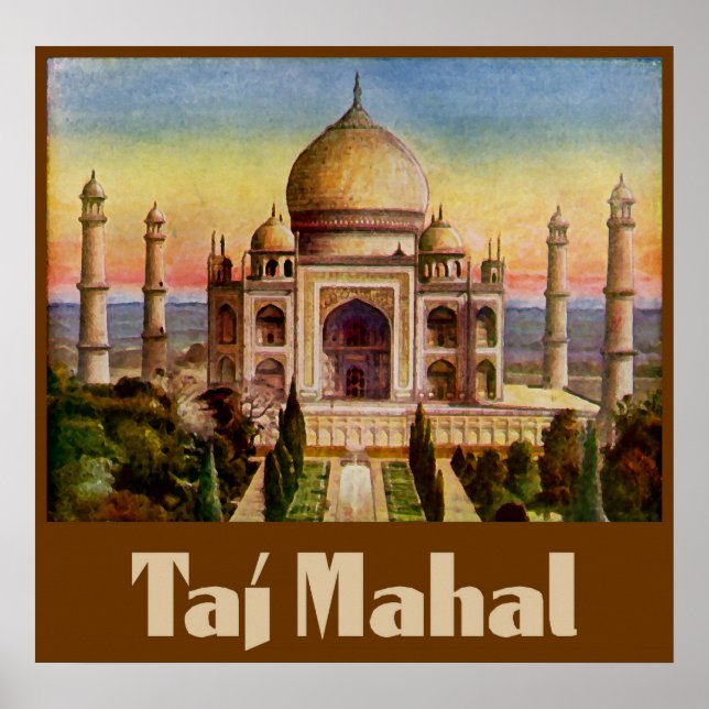 Poster Vintage Taj Mahal (Frente)