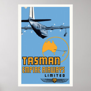 Poster vintage Tasman Empire S30 Airways 1930s