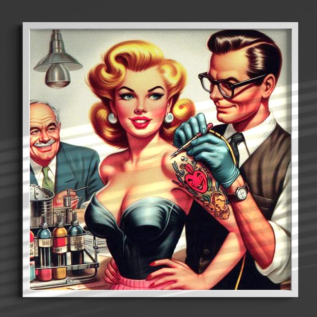 Poster Vintage Tattoo Girl (Criador carregado)