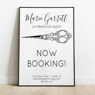 Poster Vintage Tesouras Salon Business