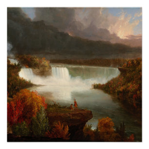 Pôster Vintage Thomas Cole - Visão Distante das Catarata