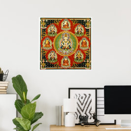 Poster Vintage Tibetano - Budismo Tantrítico Buda Mandala