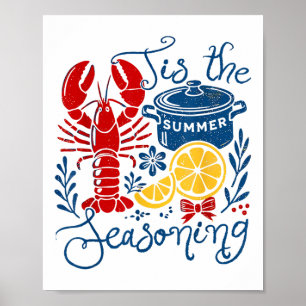 Poster Vintage Tis The Season Summer Vibes Engraçado