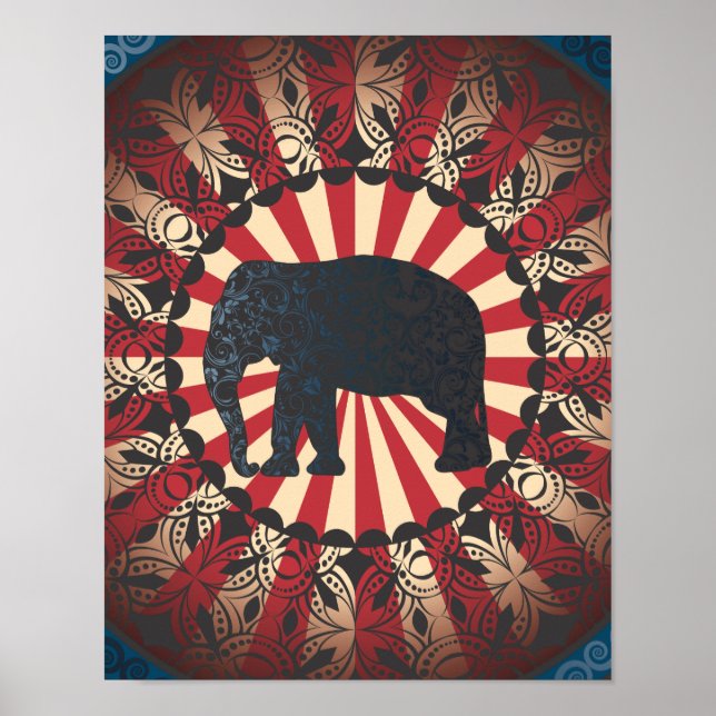 Pôster Vintage To Circus Elephant Free Mandarin (Frente)