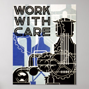 Poster vintage - trabalho com cuidado - POSTER