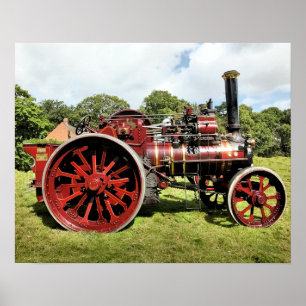 POSTER VINTAGE TRACTION ENGINE
