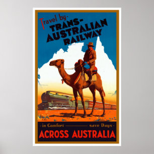 Poster Vintage Trans-australiana Viagem