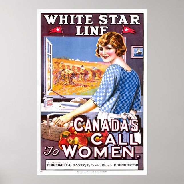 Poster Vintage travel,White Star Line (Frente)