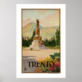Pôster Vintage Trento Trent viagem italiano