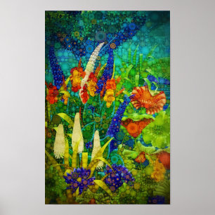 Poster Vintage Tropical Landscape Scenery