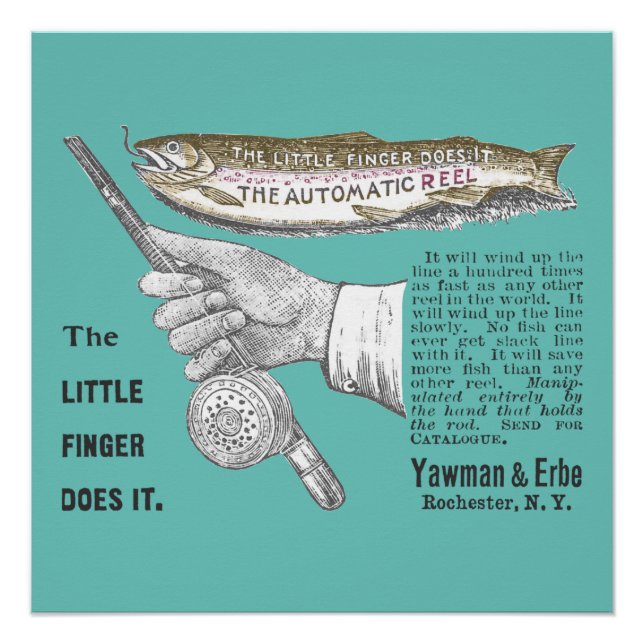 Pôster Vintage Trout Pesca Ad Poster de 1890 (Frente)