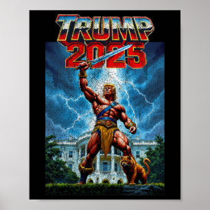 Poster Vintage Trump 47º Presidente Estados Unidos Assume