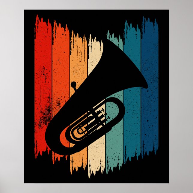 Poster Vintage Tuba Retro Tuba (Frente)
