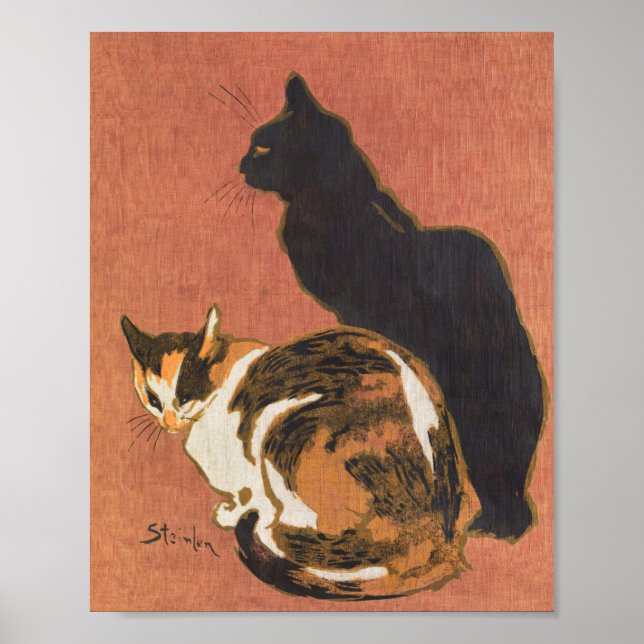 Poster Vintage Two Cats Painting Steinlen (Frente)