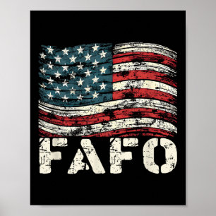 Poster Vintage U Flag Trump Fafo Retro Patriótico