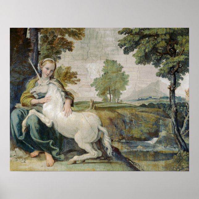 Poster Vintage Unicorn Painting (Frente)