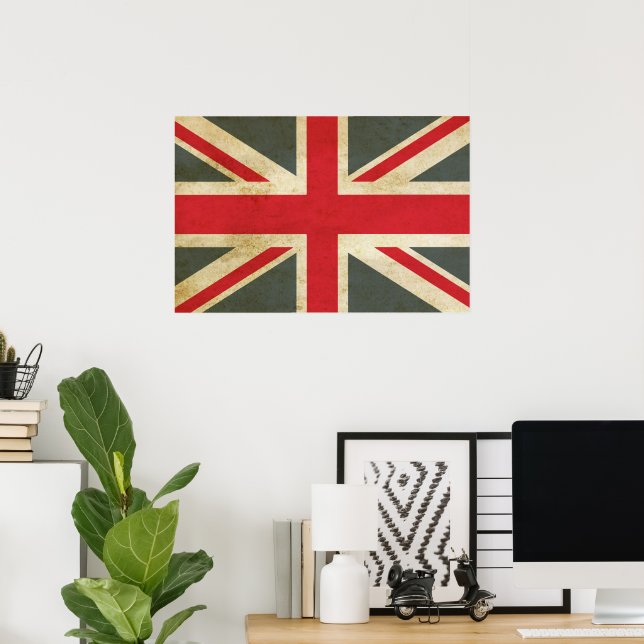 Poster Vintage Union Jack British Flag (Escritório em casa)