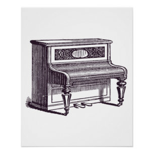 Pôster Vintage Upright Piano