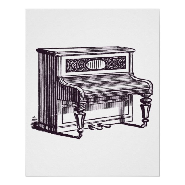 Pôster Vintage Upright Piano (Frente)